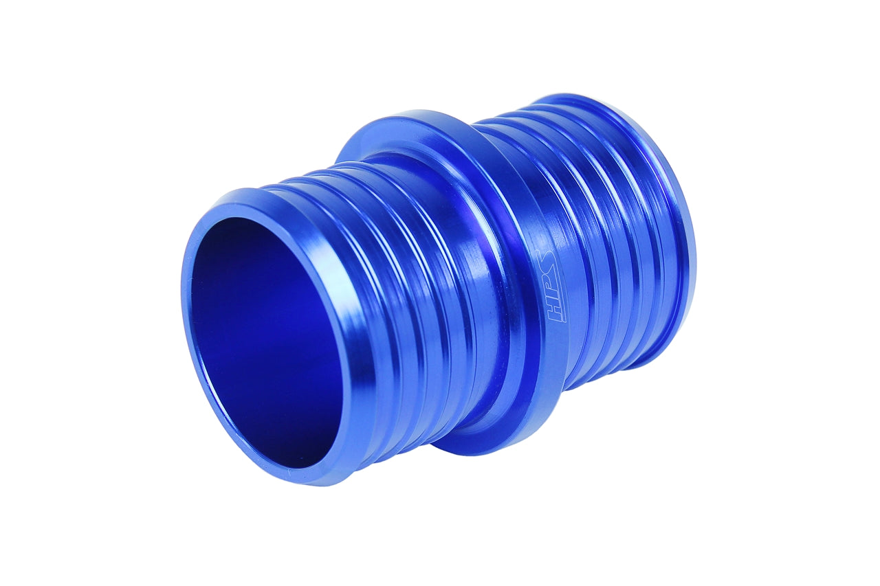 HPS 1-1/8" OD Billet 6061 Aluminum Joiner Hose Union Connector, Blue