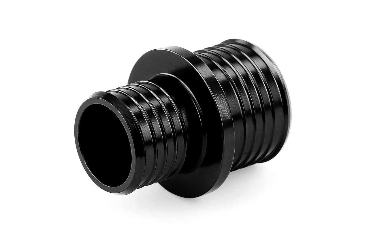 HPS 1-1/8" - 1" OD Billet 6061 Aluminum Joiner Hose Reducer Union Connector, Black