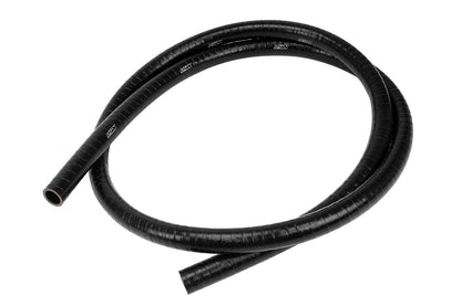 HPS 1/4" (6mm), 9 Feet Long, FKM Lined Oil Resistant Silicone Hose, High Temp Reinforced, Black