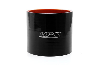 HPS 3-5/8" ID , 3" Long High Temp 4-ply Reinforced Silicone Straight Coupler Hose, Black