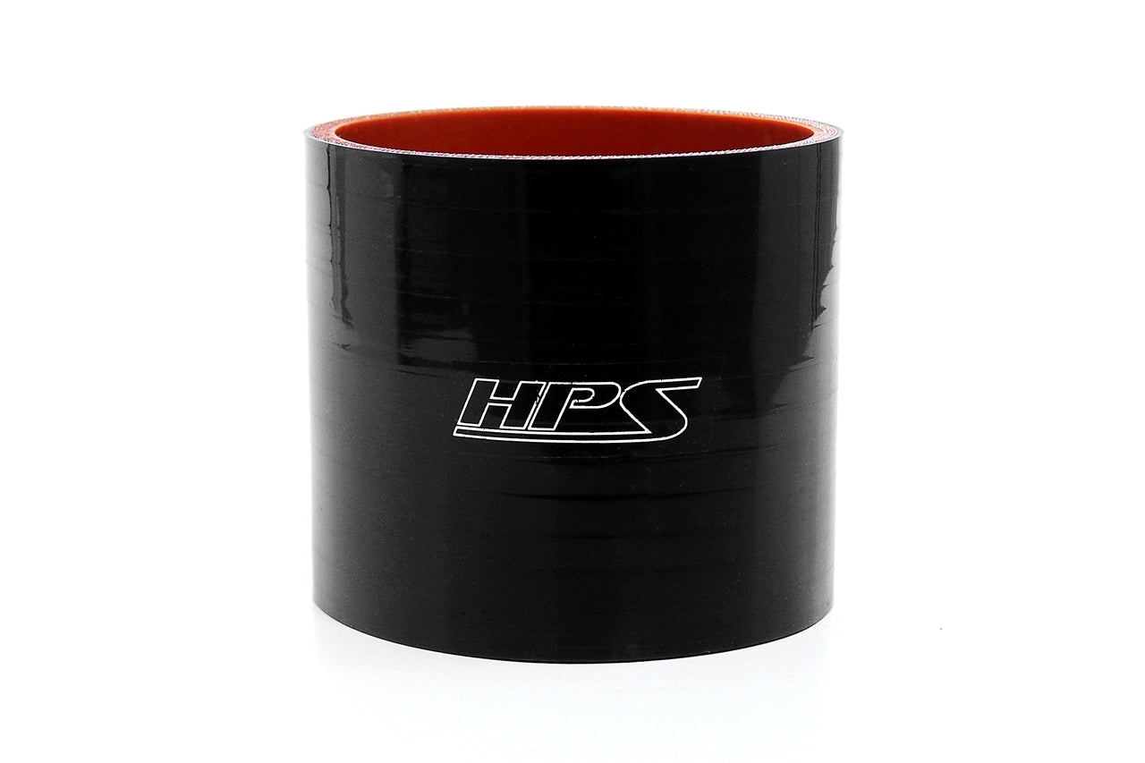 HPS 2-9/16" ID , 3" Long High Temp 4-ply Reinforced Silicone Straight Coupler Hose, Black