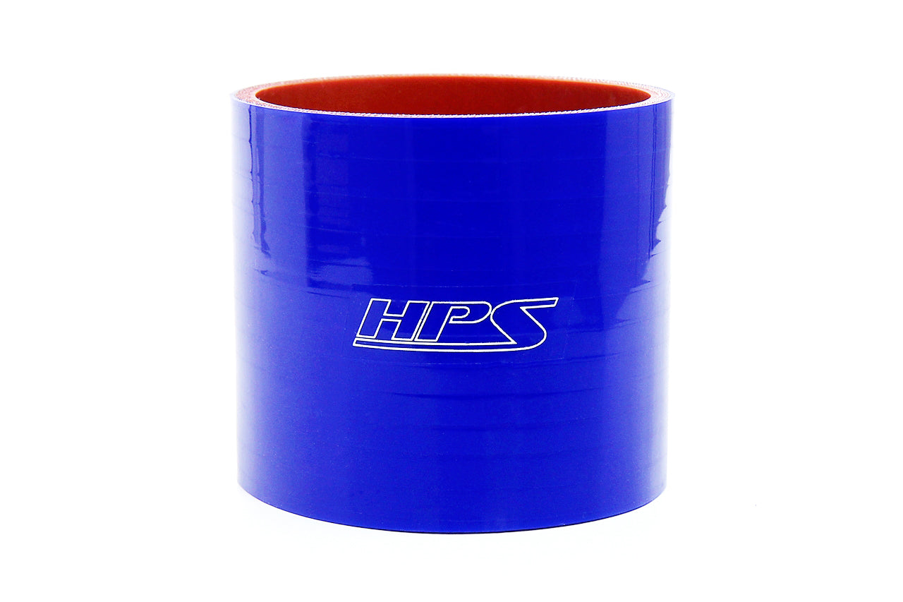 HPS 2-1/2" ID , 4" Long High Temp 4-ply Reinforced Silicone Straight Coupler Hose, Blue