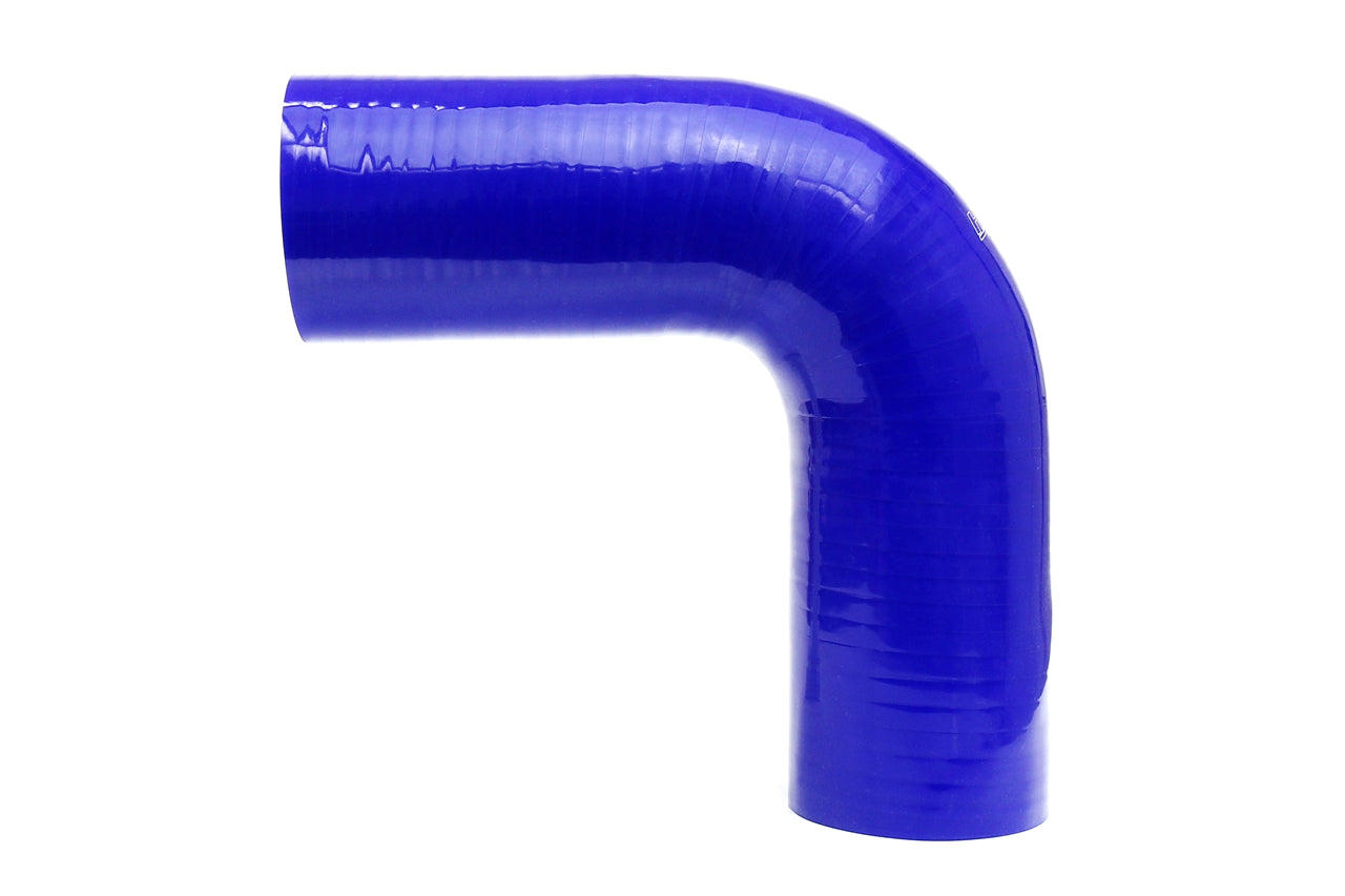 HPS 3-1/8" ID Silicone 90 Degree Elbow Coupler Hose, High Temp 4-ply Reinforced, Blue