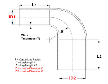 HPS 4-1/2" - 5" ID Silicone 90 Degree Elbow Reducer Hose, High Temp 4-ply Reinforced, Blue