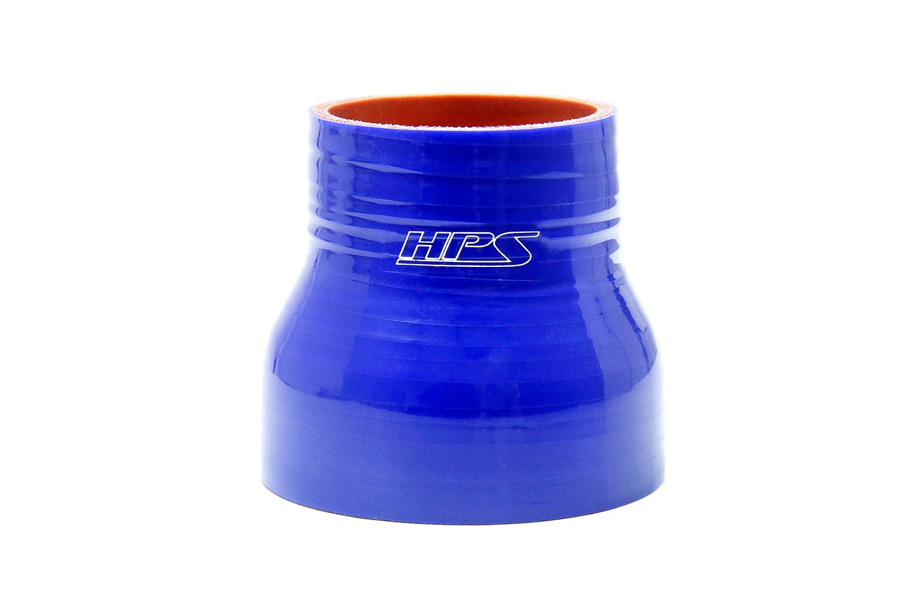 HPS 1" - 1-7/8" ID, 3" Long, Silicone Reducer Coupler Hose, High Temp 4-Ply Reinforced, Blue